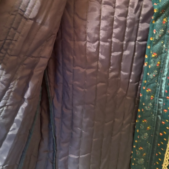 Women’s 70s/80s Vintage Cleveland Street Quilted jacket - Green floral Print - Picture 9 of 14